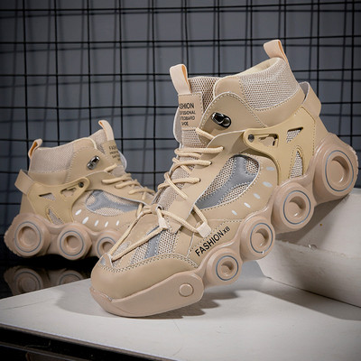 Ανδρικά sneakers χρωματιστά με επίπεδη σόλα - ψηλό μοντέλο