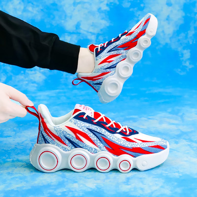 Ανδρικά sneakers χρωματιστά με επίπεδη σόλα - ψηλό μοντέλο