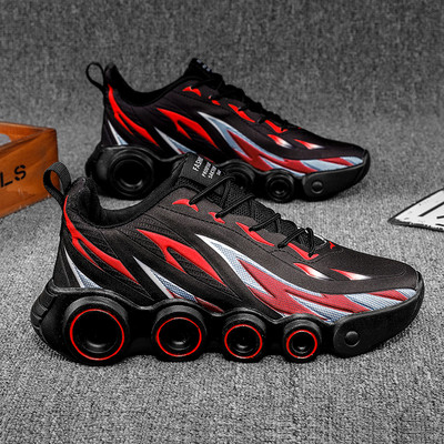 Ανδρικά sneakers χρωματιστά με επίπεδη σόλα - ψηλό μοντέλο