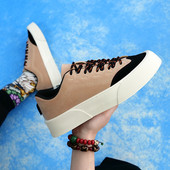 Muške tenisice od umjetne kože s ravnim potplatom