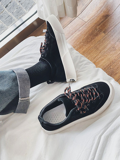 Muške tenisice od umjetne kože s ravnim potplatom