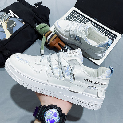 Ανδρικά sneakers με επίπεδη σόλα - έκο δέρμα