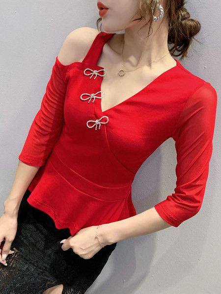 Moderna ženska bluza s kamenčićima i 7/8 rukavima