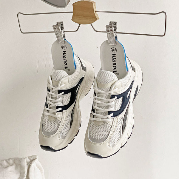 Γυναικεία δίχτυα αθλητικά παπούτσια με κορδόνια σε δύο χρώματα