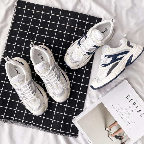 Γυναικεία δίχτυα αθλητικά παπούτσια με κορδόνια σε δύο χρώματα