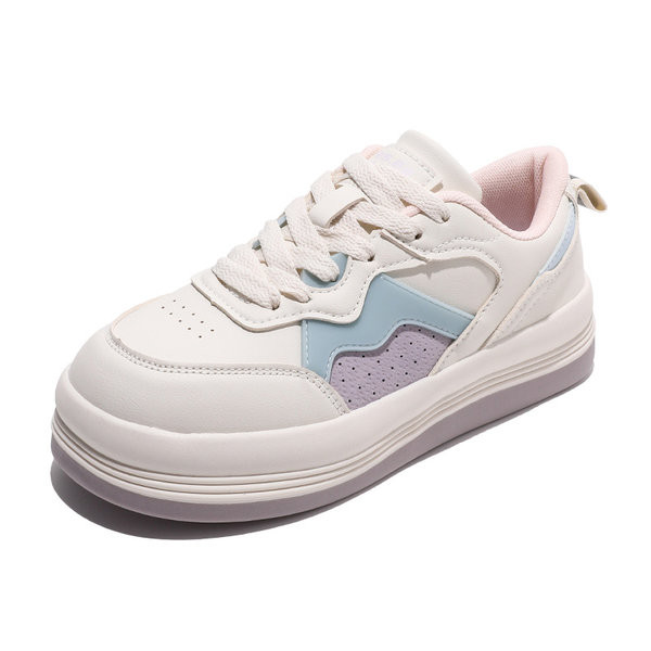 Γυναικεία casual αθλητικά παπούτσια με επίπεδη σόλα σε δύο χρώματα
