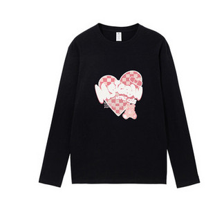 Γυναικεία βαμβακερή μπλούζα με απλικέ χρώμα