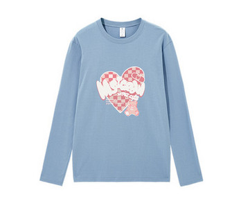 Γυναικεία βαμβακερή μπλούζα με απλικέ χρώμα