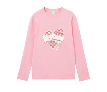 Γυναικεία βαμβακερή μπλούζα με απλικέ χρώμα