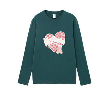 Γυναικεία βαμβακερή μπλούζα με απλικέ χρώμα