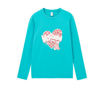 Γυναικεία βαμβακερή μπλούζα με απλικέ χρώμα