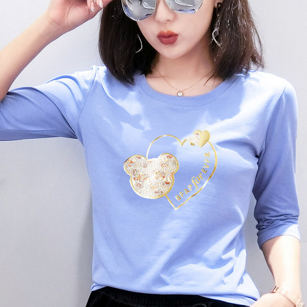 Bluza casual dama cu aplicatie si maneci 3/4