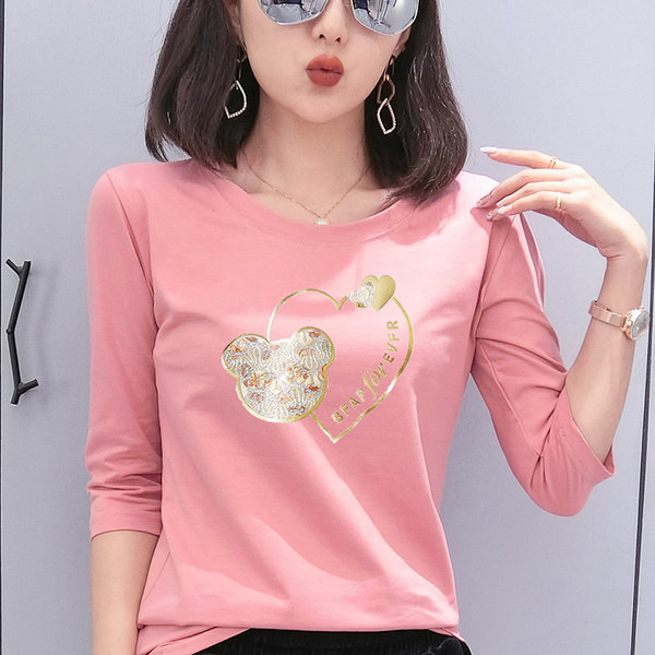 Bluza casual dama cu aplicatie si maneci 3/4