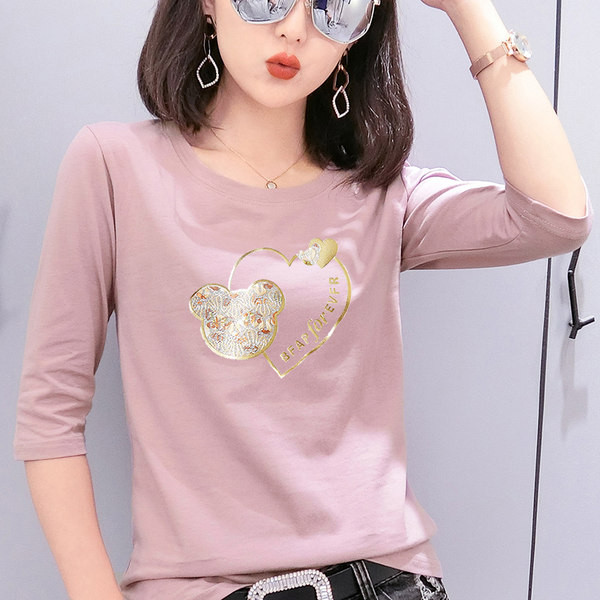 Bluza casual dama cu aplicatie si maneci 3/4