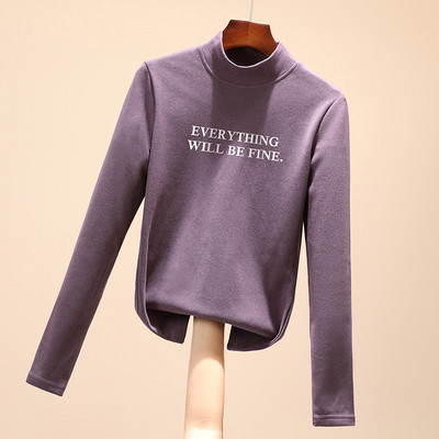 Polo dens de toamnă-iarnă cu o inscripție