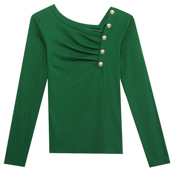 Tanka ženska bluza dugih rukava, pripijeni model s ukrasnim gumbima