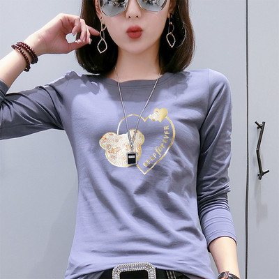 Φθινοπωρινή βαμβακερή μπλούζα με χρωματιστά κεντήματα