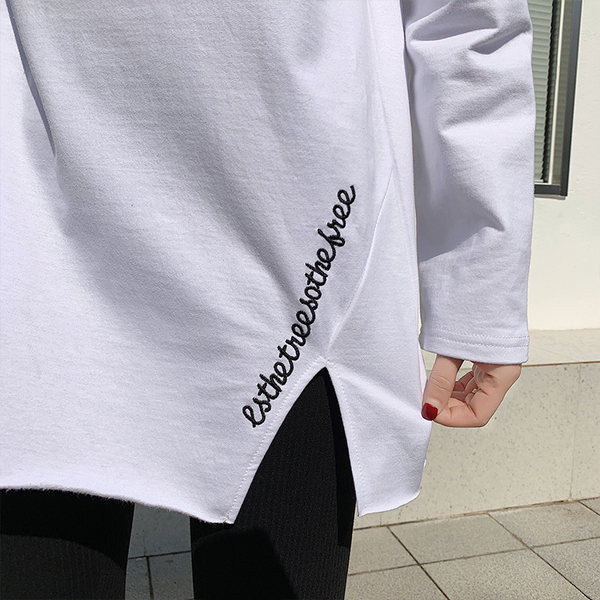 Bluza casual dama model nou cu model rupt - culoare alba