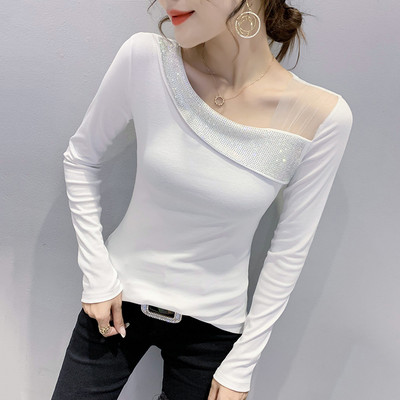 Bluza eleganta model nou cu tul si pietre