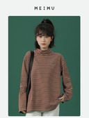 Ležerna ženska prugasta bluza s polo kragnom