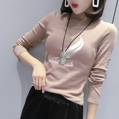 Bluza de toamna model nou cu guler polo si imprimeu