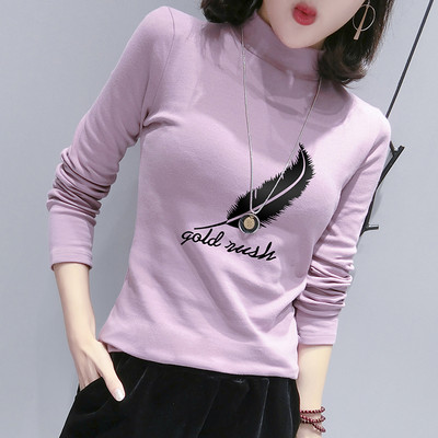 Bluza de toamna model nou cu guler polo si imprimeu