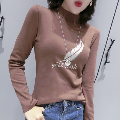 Bluza de toamna model nou cu guler polo si imprimeu