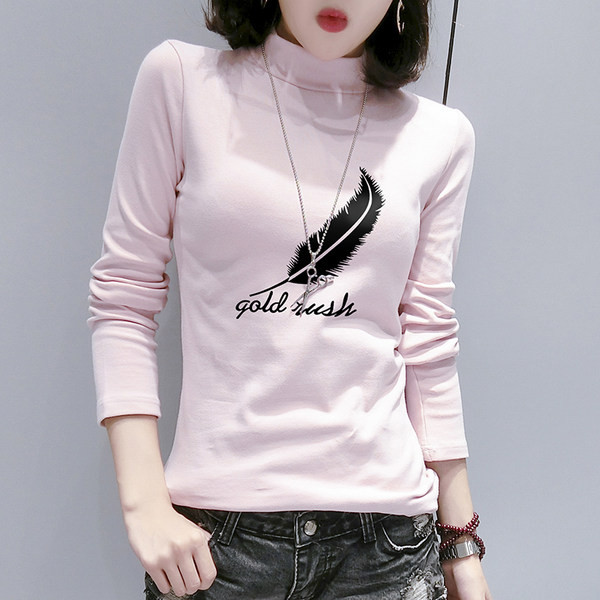 Bluza de toamna model nou cu guler polo si imprimeu