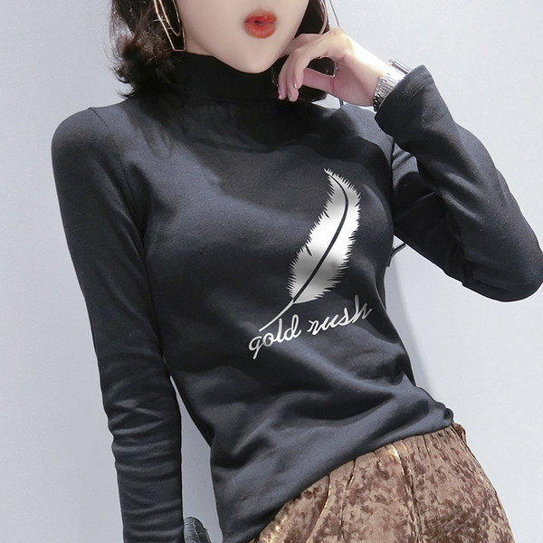 Bluza de toamna model nou cu guler polo si imprimeu