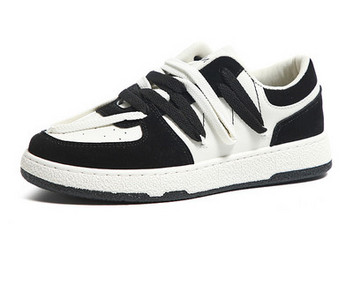 Casual γυναικεία sneakers από ύφασμα με κορδόνια και επίπεδη σόλα