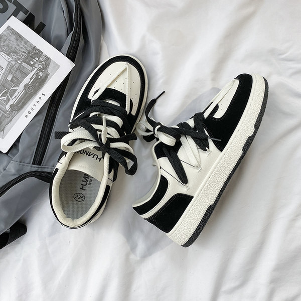 Casual γυναικεία sneakers από ύφασμα με κορδόνια και επίπεδη σόλα