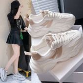 Γυναικεία casual sneakers στρογγυλεμένο μοντέλο με πλέγμα