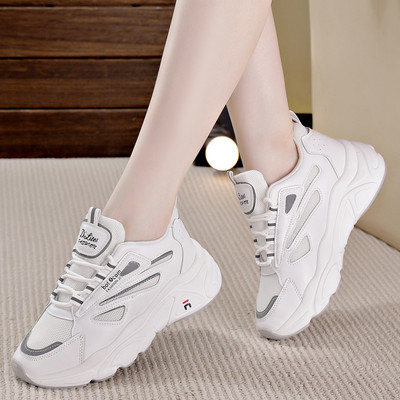 Ležerne ženske tenisice s visokim ravnim potplatom i vezicama