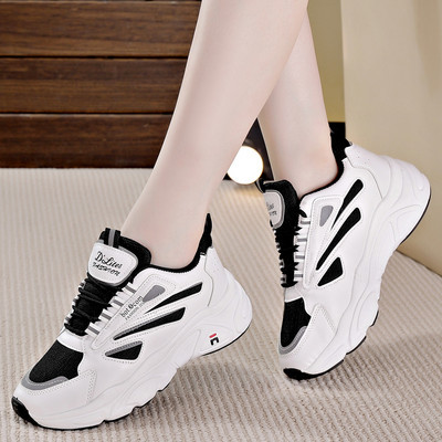 Ležerne ženske tenisice s visokim ravnim potplatom i vezicama