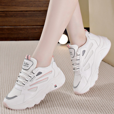 Ležerne ženske tenisice s visokim ravnim potplatom i vezicama