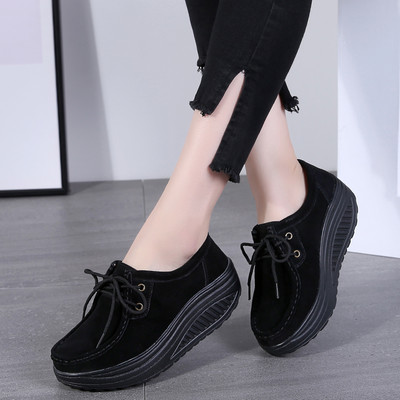 Ženske casual cipele od umjetne antilop kože s visokim potplatom