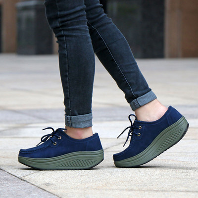 Ženske casual cipele od umjetne antilop kože s visokim potplatom