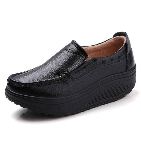 Ženske casual cipele od umjetne antilop kože s visokim potplatom