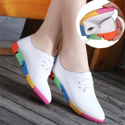 Γυναικεία αθλητικά παπούτσια με χρωματιστές σόλες - τέσσερα χρώματα