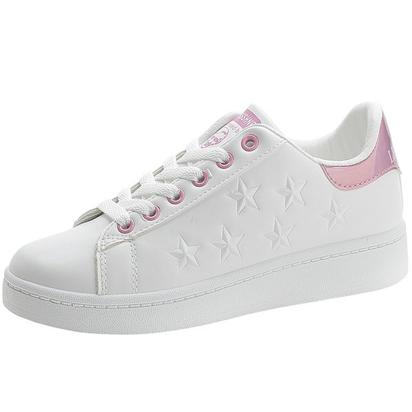 Tenisi dama albi cu sireturi potriviti primaverii