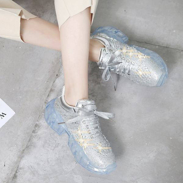 Ženske elegantne tenisice s kamenčićima i vezicama u sivoj boji