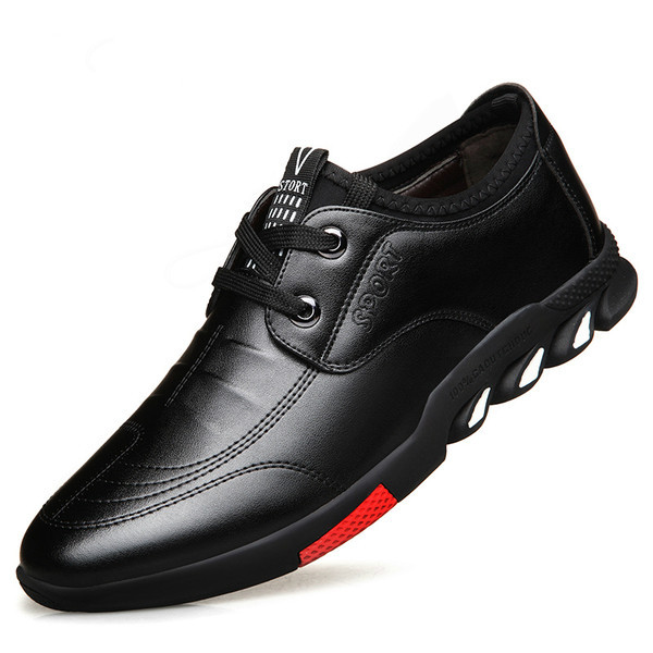 Нов модел ежедневни кожени обувки в кафяв и черен цвят