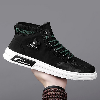 Jesenske muške tenisice do gležnja od eko kože - više modela