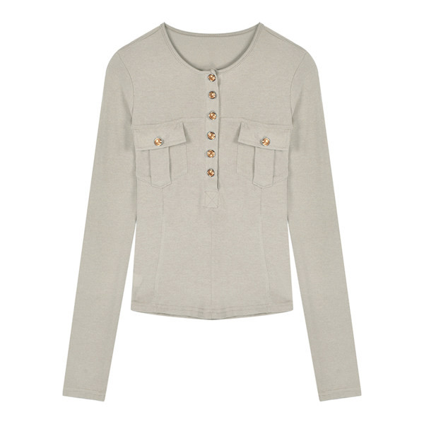 Ženska ležerna bluza s gumbima i džepovima
