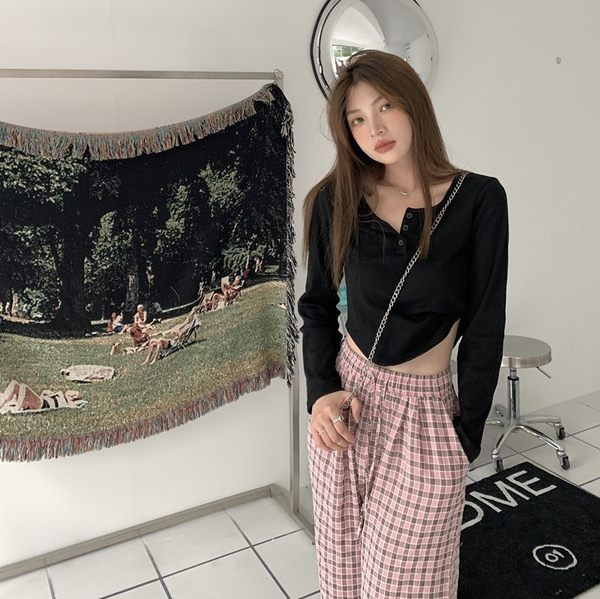 Ležerna muška bluza na gumbe i okrugli izrez - čist model