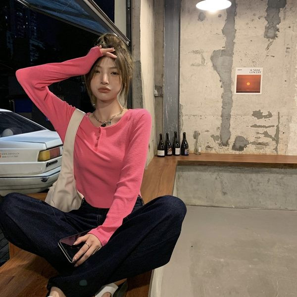 Ležerna muška bluza na gumbe i okrugli izrez - čist model