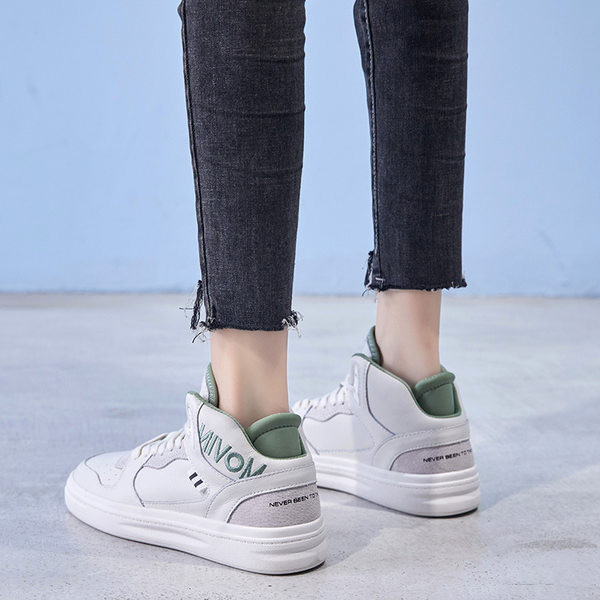 Tenisi casual dama din piele ecologica cu broderie