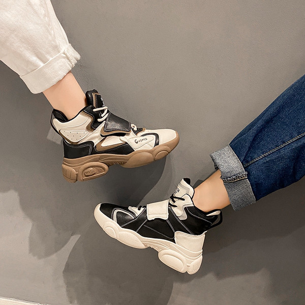 Ženske moderne tenisice sa grubim đonom u dvije boje