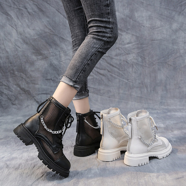 Ženske moderne gležnjače s metalnim lancem