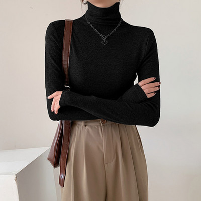 Νέο μοντέλο γυναικεία μπλούζα με ψηλό γιακά πόλο - διάφορα χρώματα